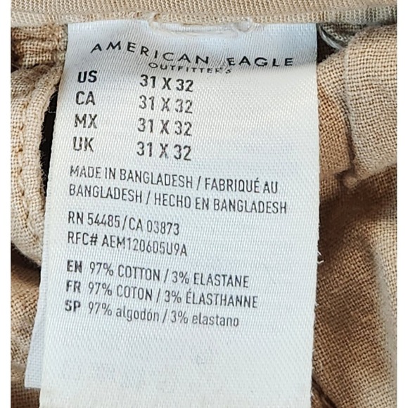 American Eagle Pants Mens 31x32 Beige Next Level Flex Original Straight  Chino - Picture 9 of 9